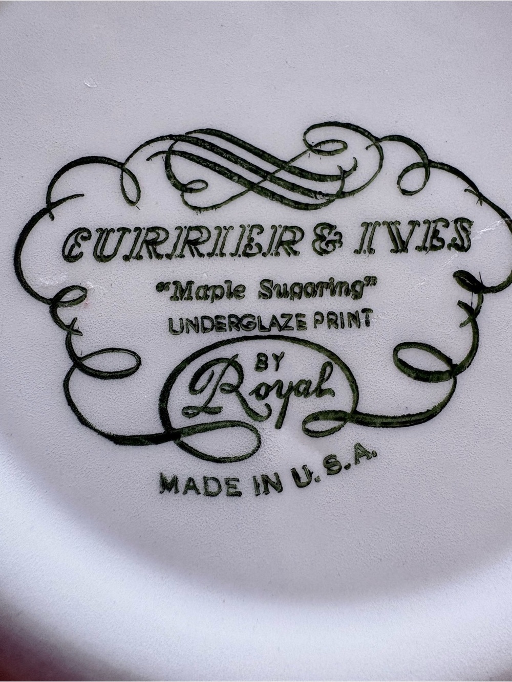 VTG Currier & Ives Maple Sugaring 9 inch bowl - Picture 11 of 12